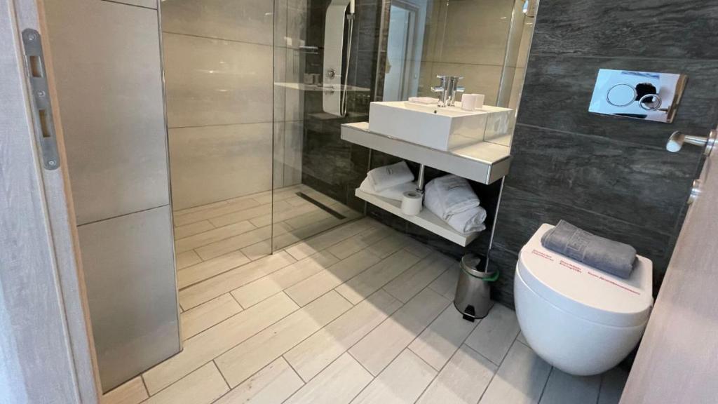 Koupelna v ubytování luxrooms