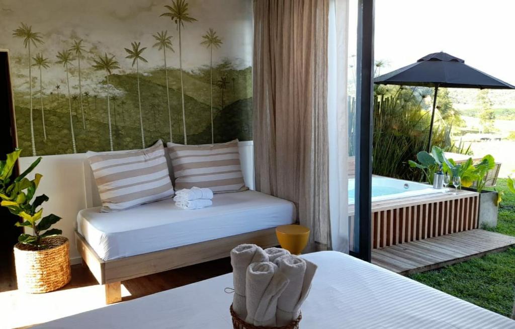 Istumisnurk majutusasutuses Ecohotel Monte Tierra Habitaciones y Glamping
