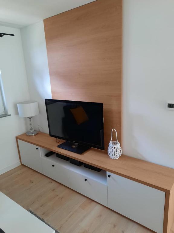 Telewizja i/lub zestaw kina domowego w obiekcie Komfortowy apartament dwupoziomowy w cichej okolicy