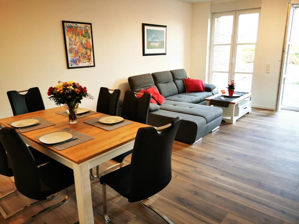 Et opholdsområde på Heskeshof Ferienwohnungen