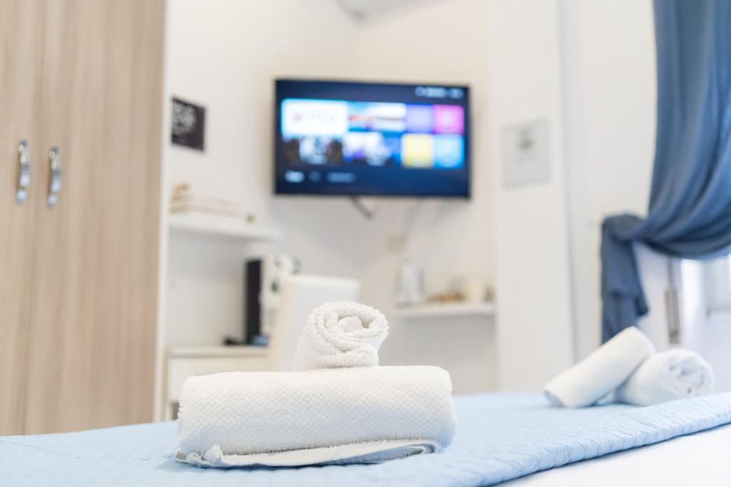TV a/nebo společenská místnost v ubytování Terrazza Garibaldi