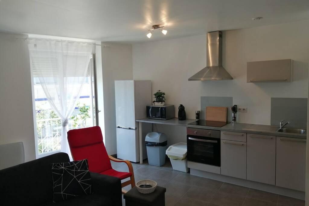 Kuchyň nebo kuchyňský kout v ubytování Appart'Hôtel Lagnieu