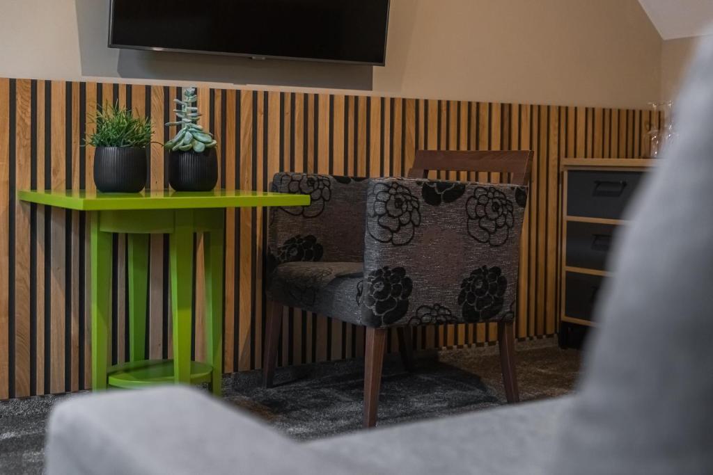TV a/nebo společenská místnost v ubytování Oliva Hotel