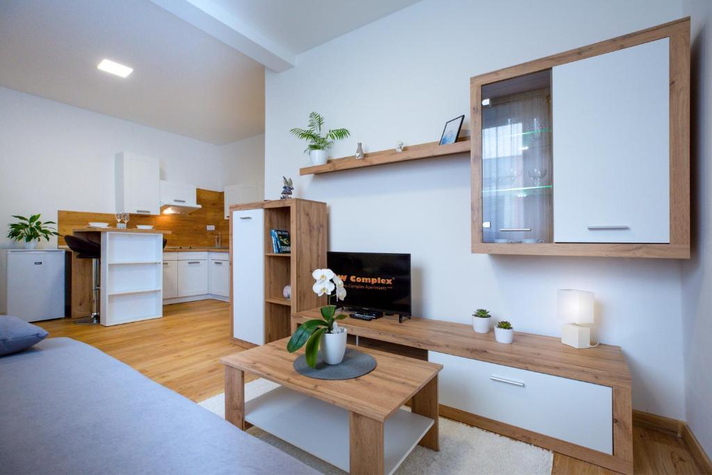 Kuchyň nebo kuchyňský kout v ubytování Agro Complex Apartments