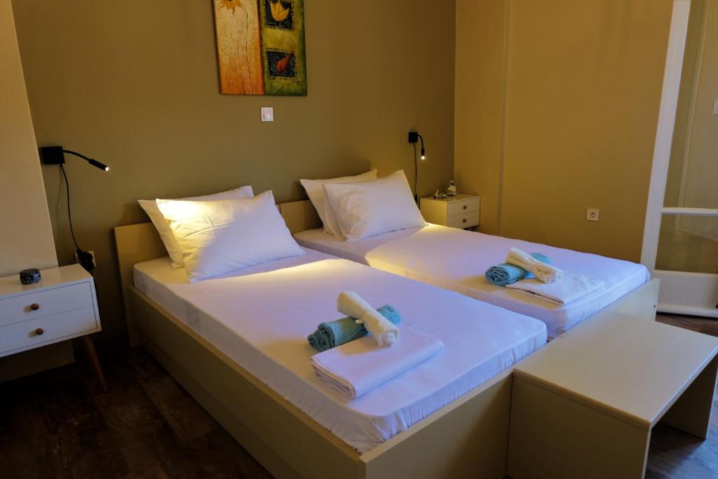 Postel nebo postele na pokoji v ubytování REMVI Apartments Assos