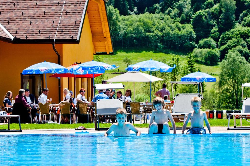 Bazén v ubytování Happy Camp Mobile Homes in Camping Bella Austria nebo v jeho okolí