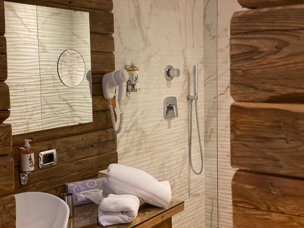 Koupelna v ubytování Fedaia Joy B&B
