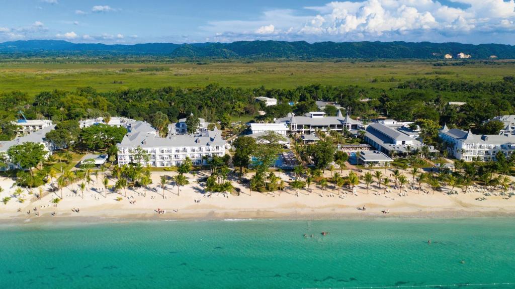 an aerial view of the resort and the beach at Riu Palace Tropical Bay - All Inclusive in Negril