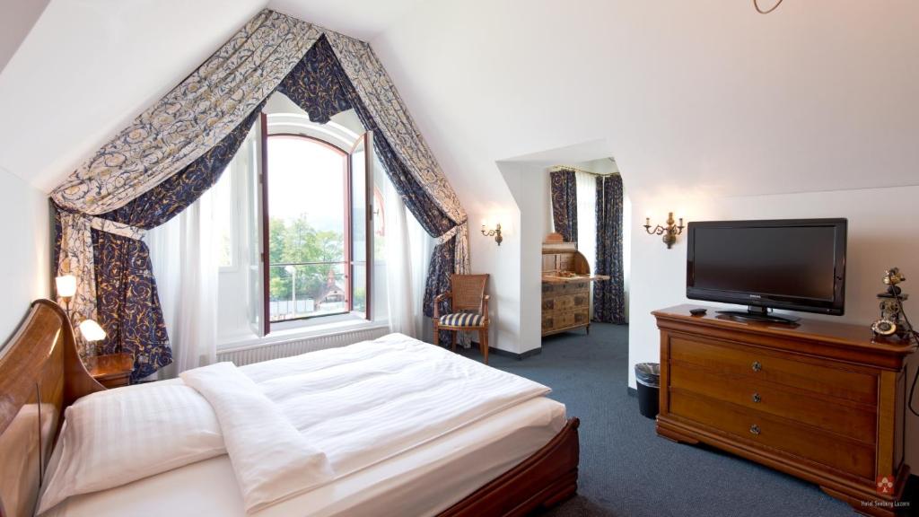 Postel nebo postele na pokoji v ubytování Hotel Seeburg