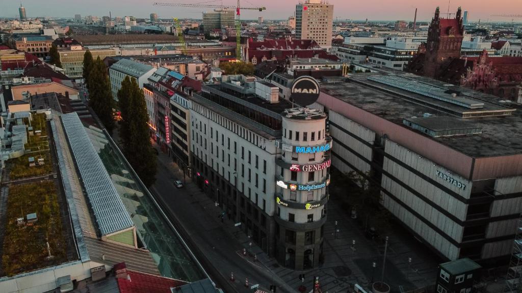 Nespecifikovaný výhled na destinaci Mnichov nebo výhled na město při pohledu z hotelu