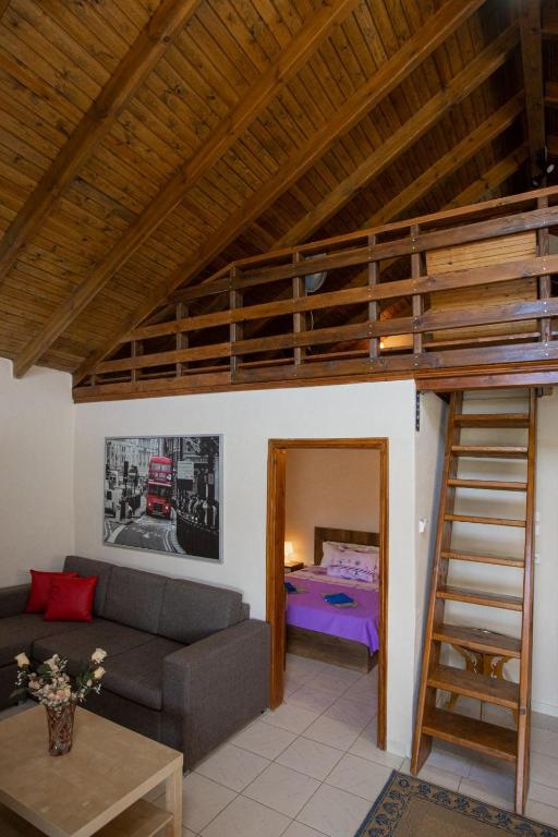 Postel nebo postele na pokoji v ubytování vila halkidiki