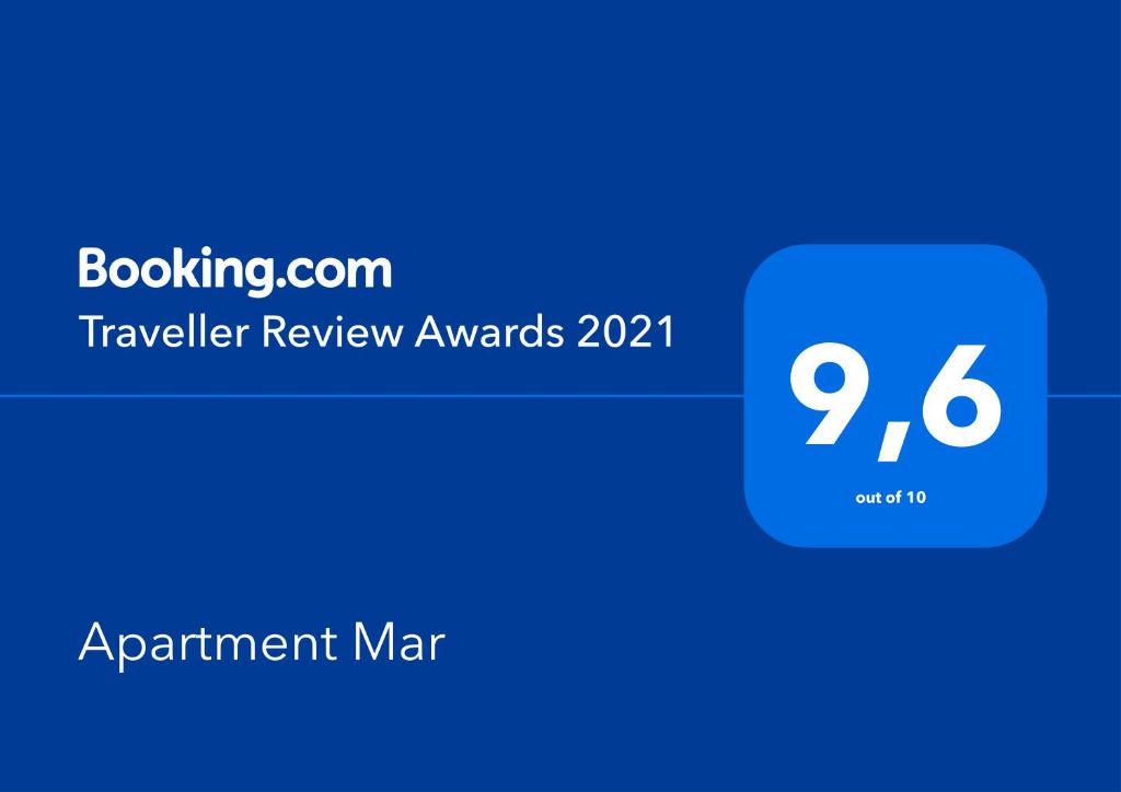 Certifikát, ocenenie alebo iný dokument vystavený v ubytovaní Apartment Mar