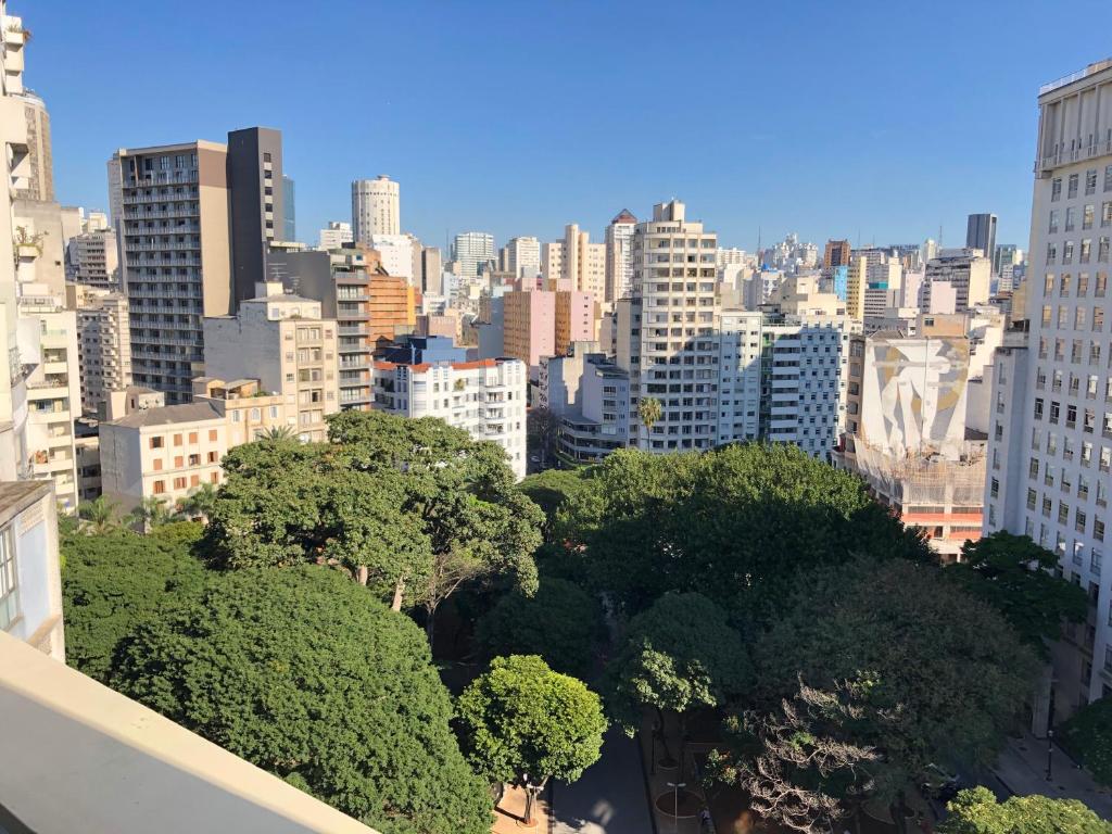 Uma visão geral de São Paulo ou uma vista da cidade tirada do hotel