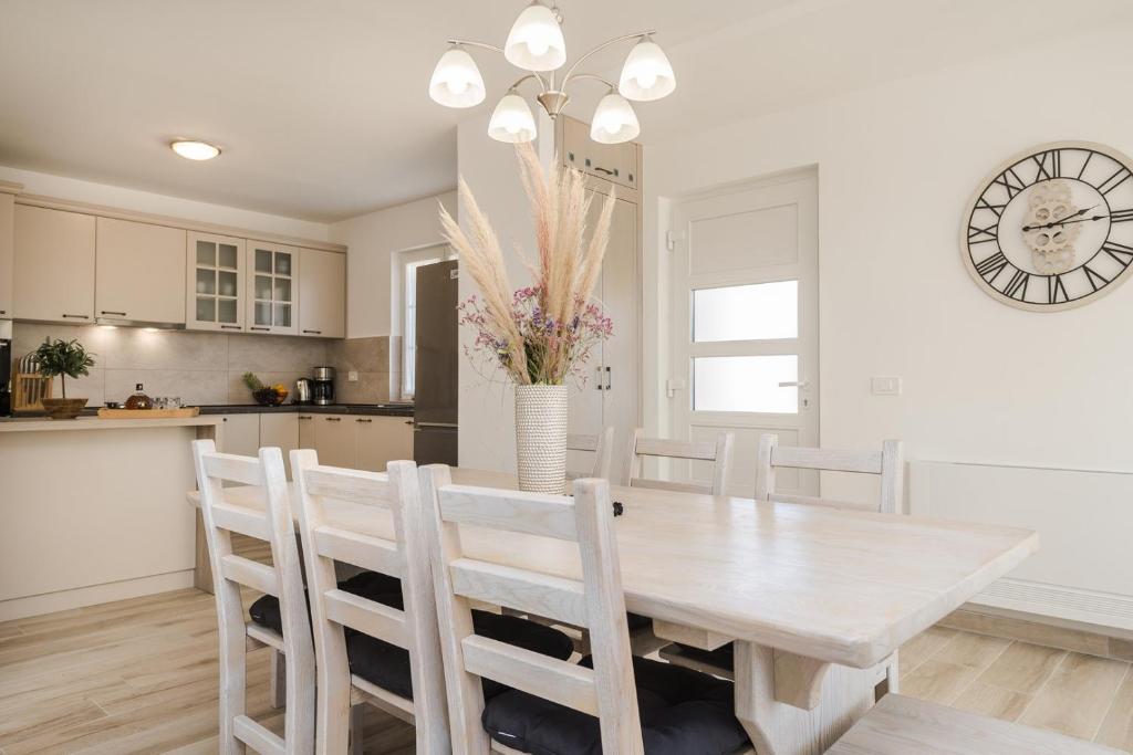 Kuchyň nebo kuchyňský kout v ubytování Villa Stancija Privlaka 1 with heated pool