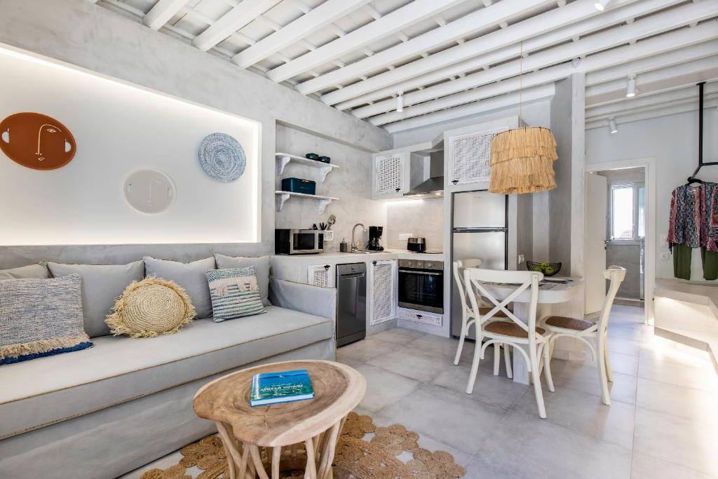 A kitchen or kitchenette at Thalassa Luxury Studios Lindos