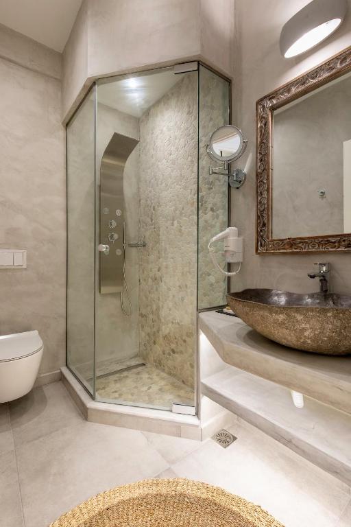 A bathroom at Thalassa Luxury Studios Lindos