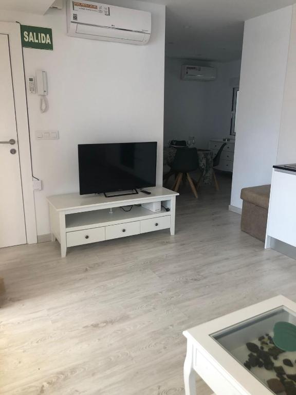 TV a/nebo společenská místnost v ubytování Very beautiful penthouse in the heart of Alicante