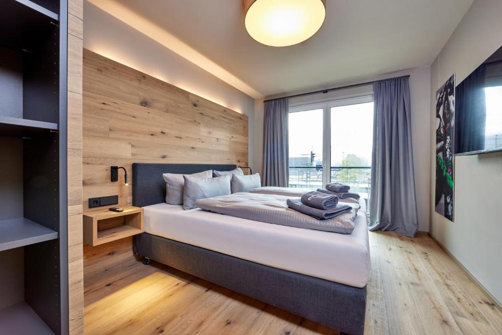 Postel nebo postele na pokoji v ubytování moun10 urlaubswohnen