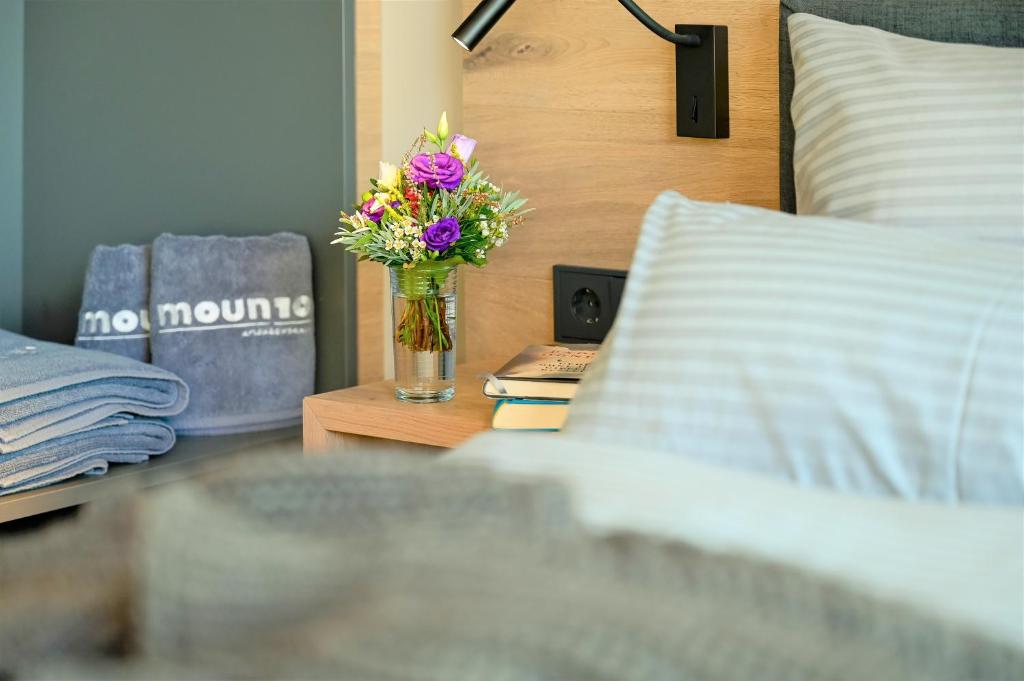 Postel nebo postele na pokoji v ubytování moun10 urlaubswohnen