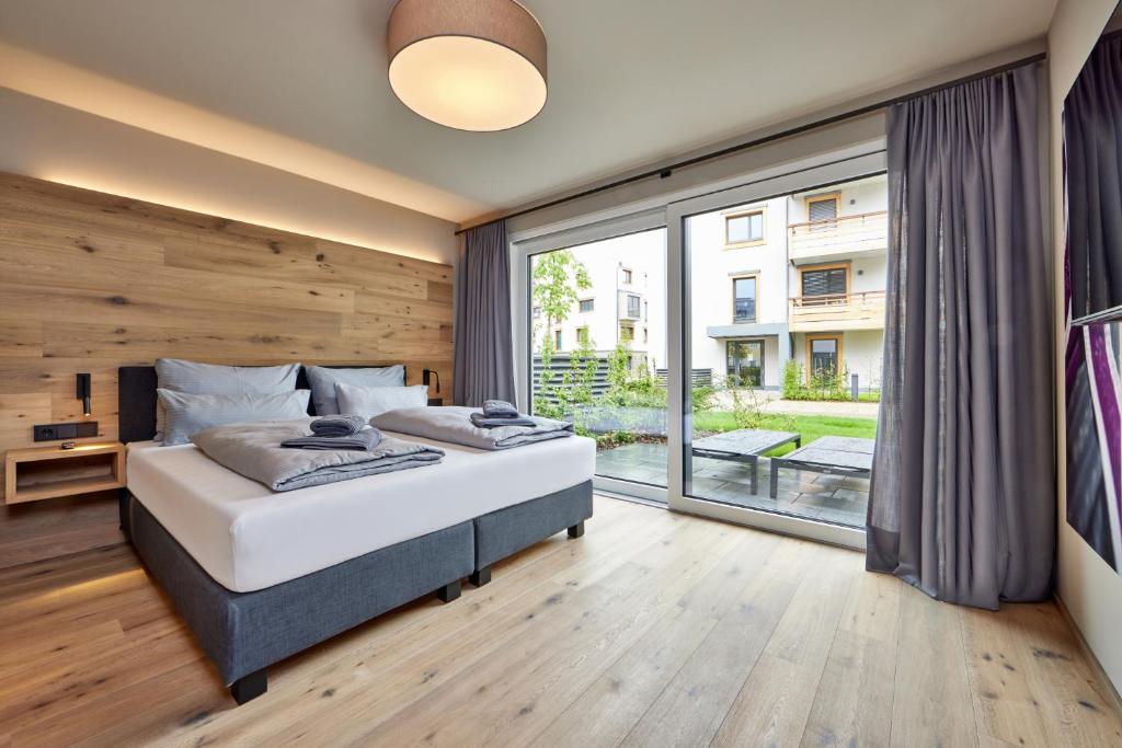 Postel nebo postele na pokoji v ubytování moun10 urlaubswohnen