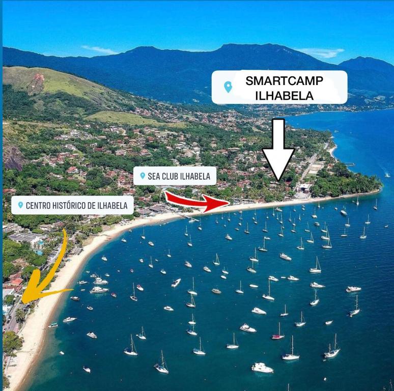 Apgyvendinimo įstaigos Smartcamp Ilhabela ᵇʸ ᴬᴸᴱᴮᴬᴴᴸᴵ vaizdas iš viršaus