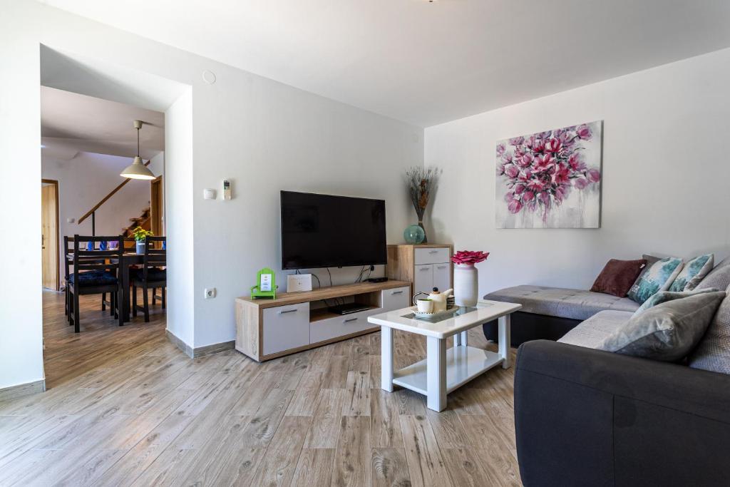 TV a/nebo společenská místnost v ubytování Family friendly Villa Zaneta with pool