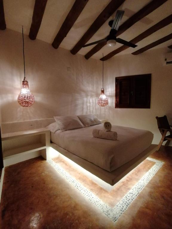 Letto o letti in una camera di Casa Mech