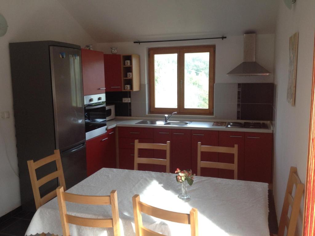 Kuchyň nebo kuchyňský kout v ubytování Apartman Sternak