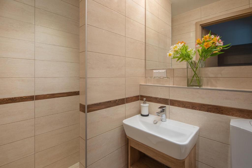 Koupelna v ubytování Hotel Solero