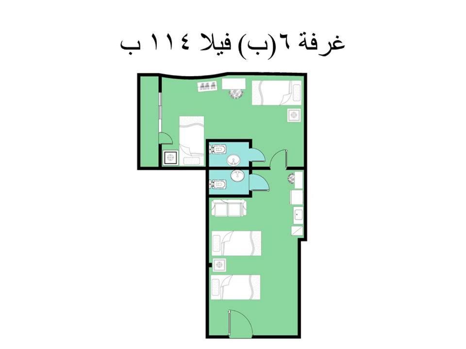 エル・アラメインにある6B Basement chalet 114 4 beds 2 bathrooms on the pool green beachの間取り