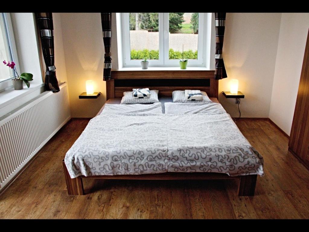 Postel nebo postele na pokoji v ubytování Apartment Pod Sychrovem