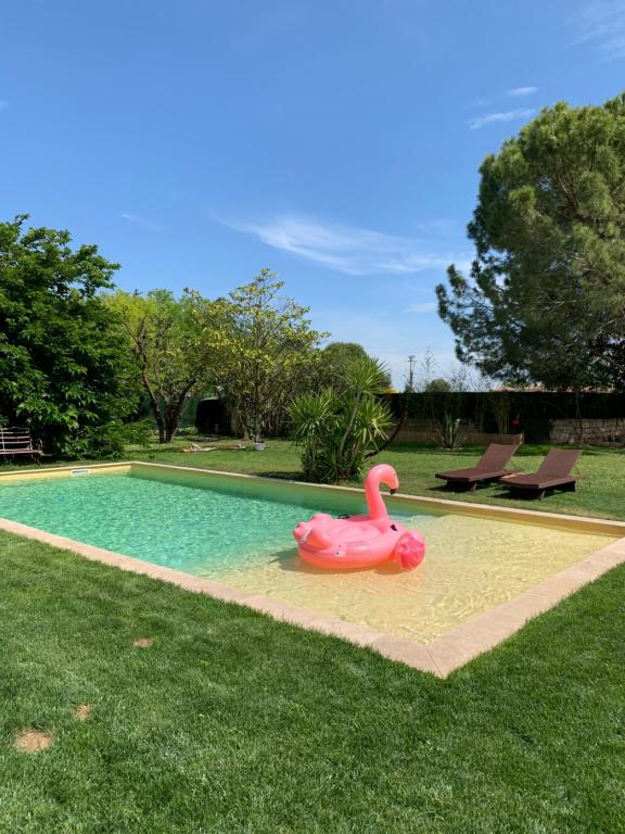 Aed väljaspool majutusasutust Le Patio, chambres d hôtes pour adultes en Camargue, possibilité de naturisme à la piscine,