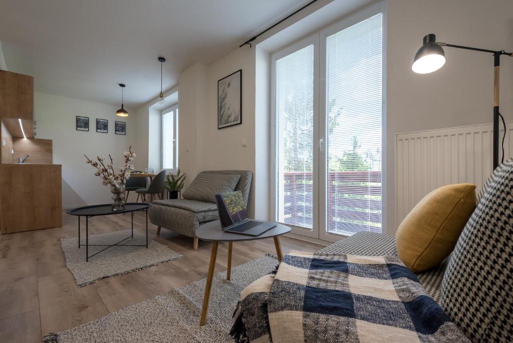 Posezení v ubytování Symple apartments