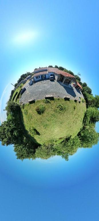 une île au milieu d'un champ arboré dans l'établissement Gîte Relais du Doulay, à Saint-Fulgent