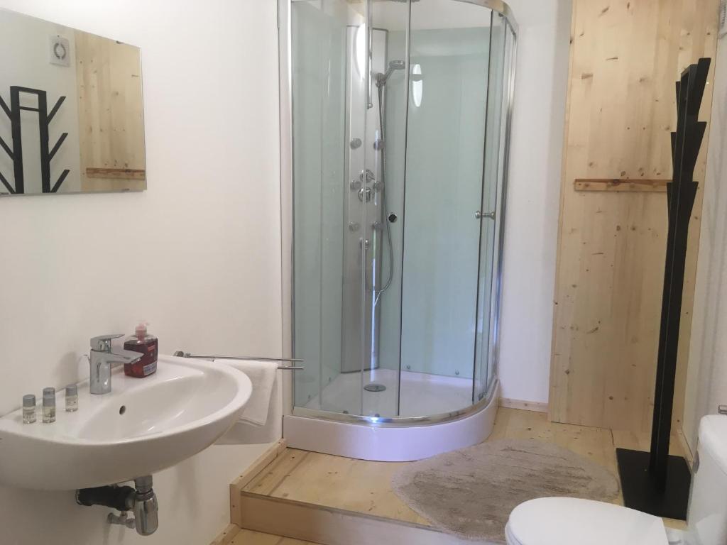 Kúpeľňa v ubytovaní Gasthof Rafting Alm