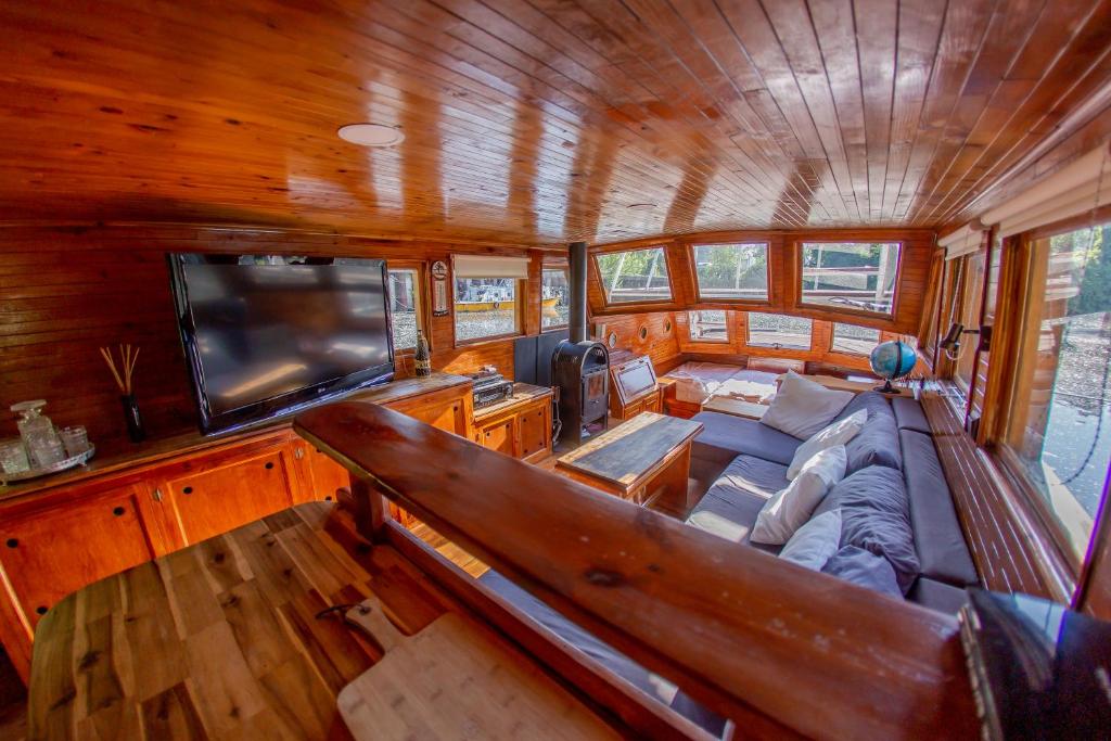 Posezení v ubytování Prague Bay Houseboats