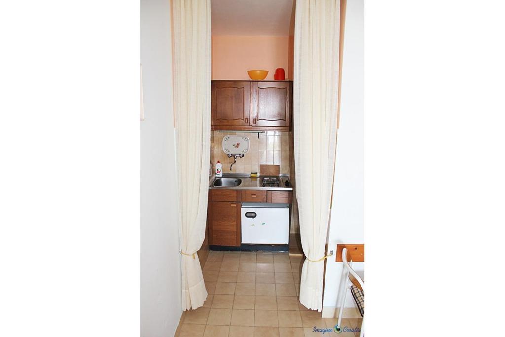 Kuchyňa alebo kuchynka v ubytovaní Apartment in Pisak with sea view, terrace, air conditioning, Wi-Fi (4722-2)
