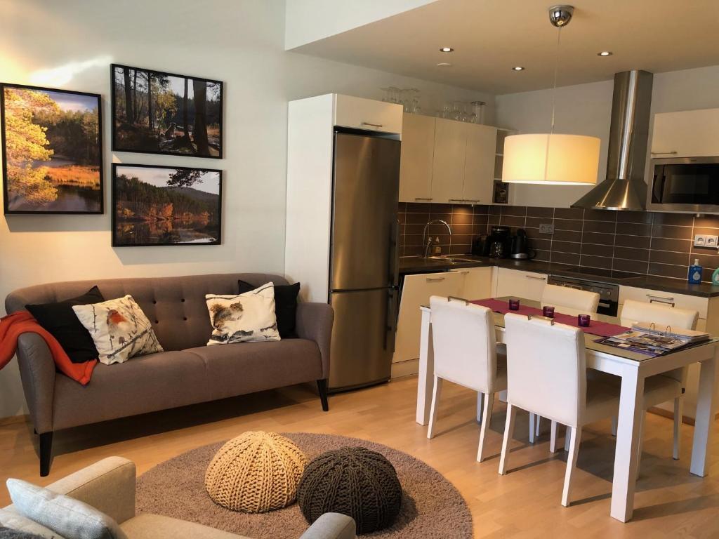 Кухня или мини-кухня в Castillo Kelotähti Apartment
