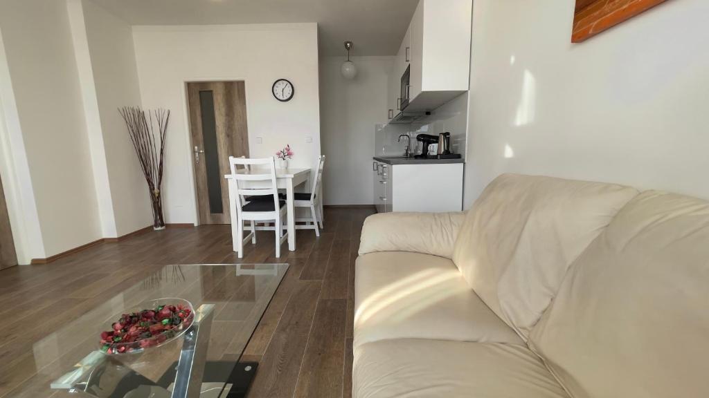 Kuchyň nebo kuchyňský kout v ubytování R&J apartmány