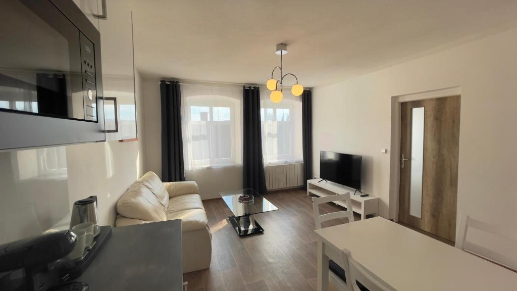 TV a/nebo společenská místnost v ubytování R&J apartmány