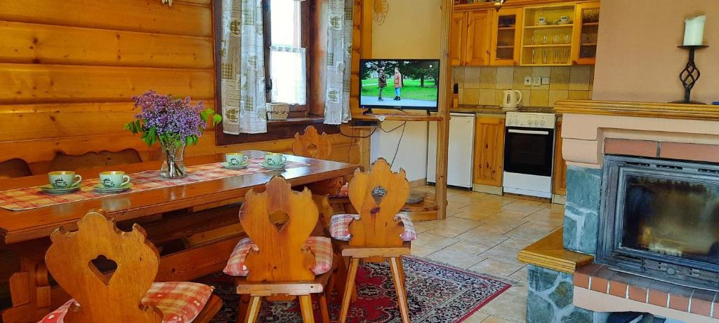 Kuchyň nebo kuchyňský kout v ubytování Chalupa u Urbanov