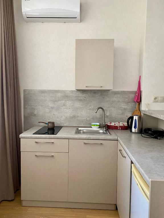 Kuchyň nebo kuchyňský kout v ubytování Liberty Apartment