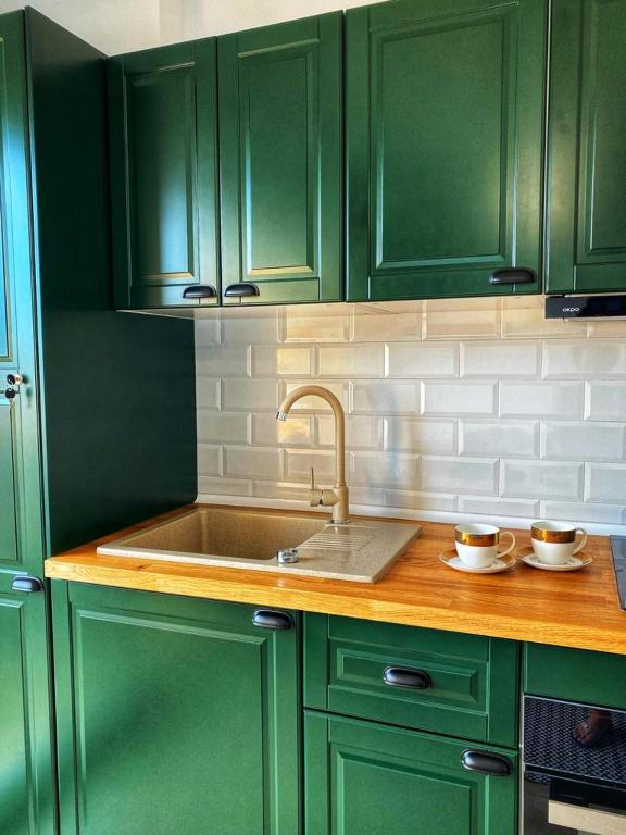 Kuchyň nebo kuchyňský kout v ubytování Apartamenty Toledo