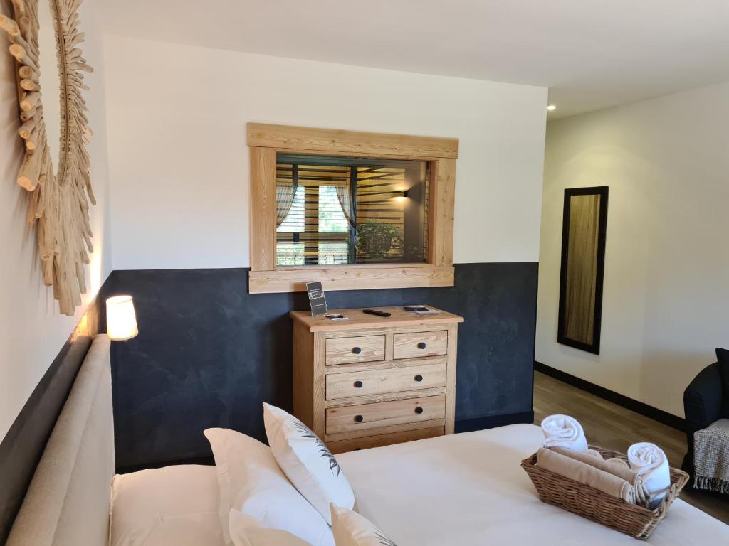 Postel nebo postele na pokoji v ubytování Chambre d'hôte Casa Maredda
