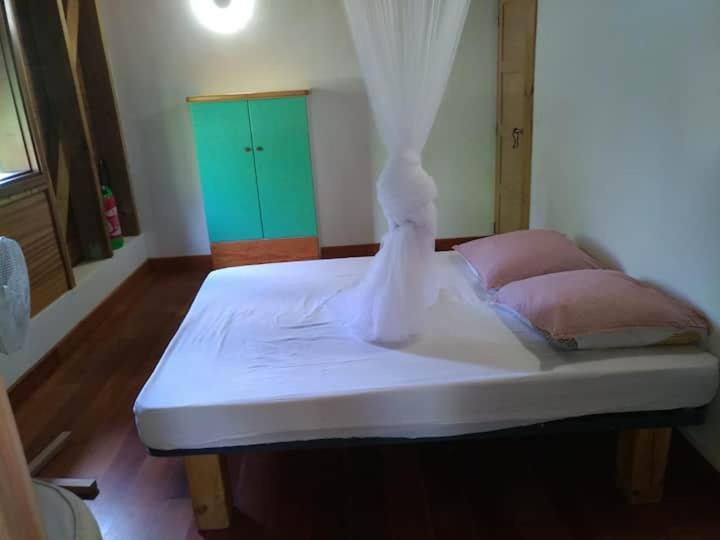 Postel nebo postele na pokoji v ubytování Un cosy sous le vent
