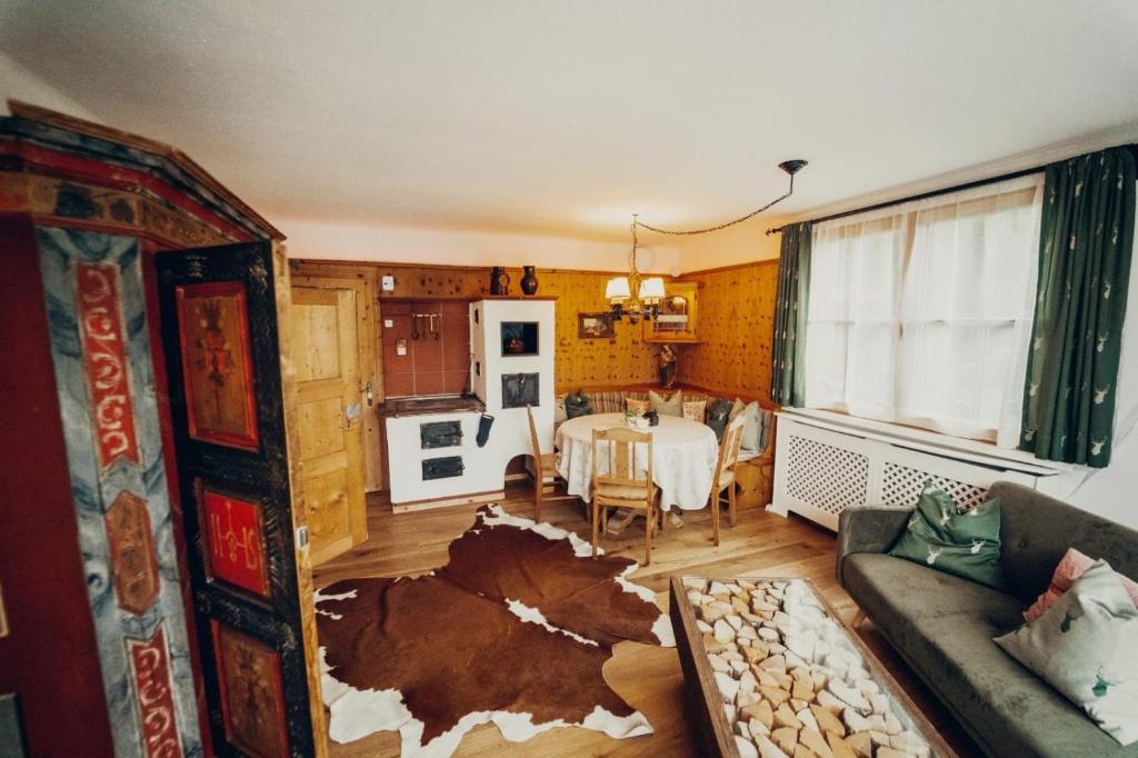 Kuchyň nebo kuchyňský kout v ubytování Stodingerhütte