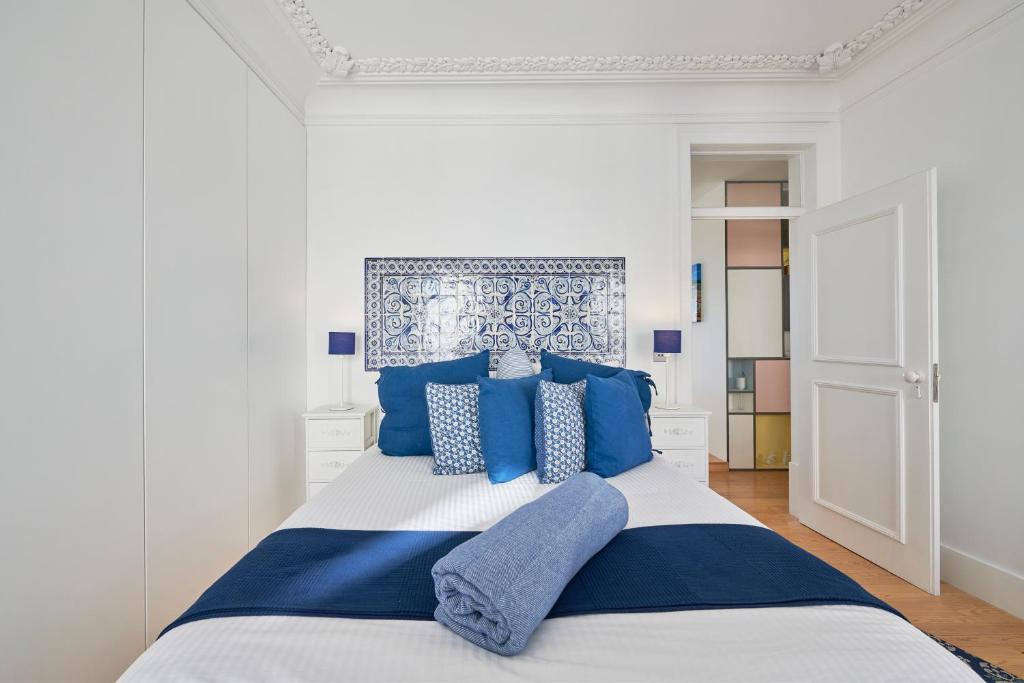 Voodi või voodid majutusasutuse Charming apartment Castelo. Amazing Lisbon View toas