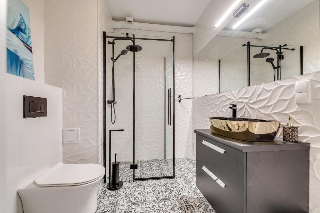 Kúpeľňa v ubytovaní Zielone Apartamenty Katowice Chorzów