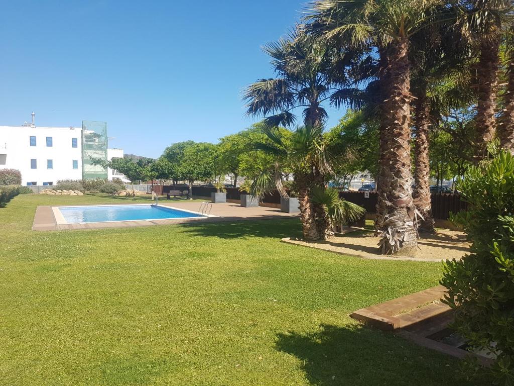 The swimming pool at or close to Beautiful apartment 75m2 with view at the beach, pool, parking