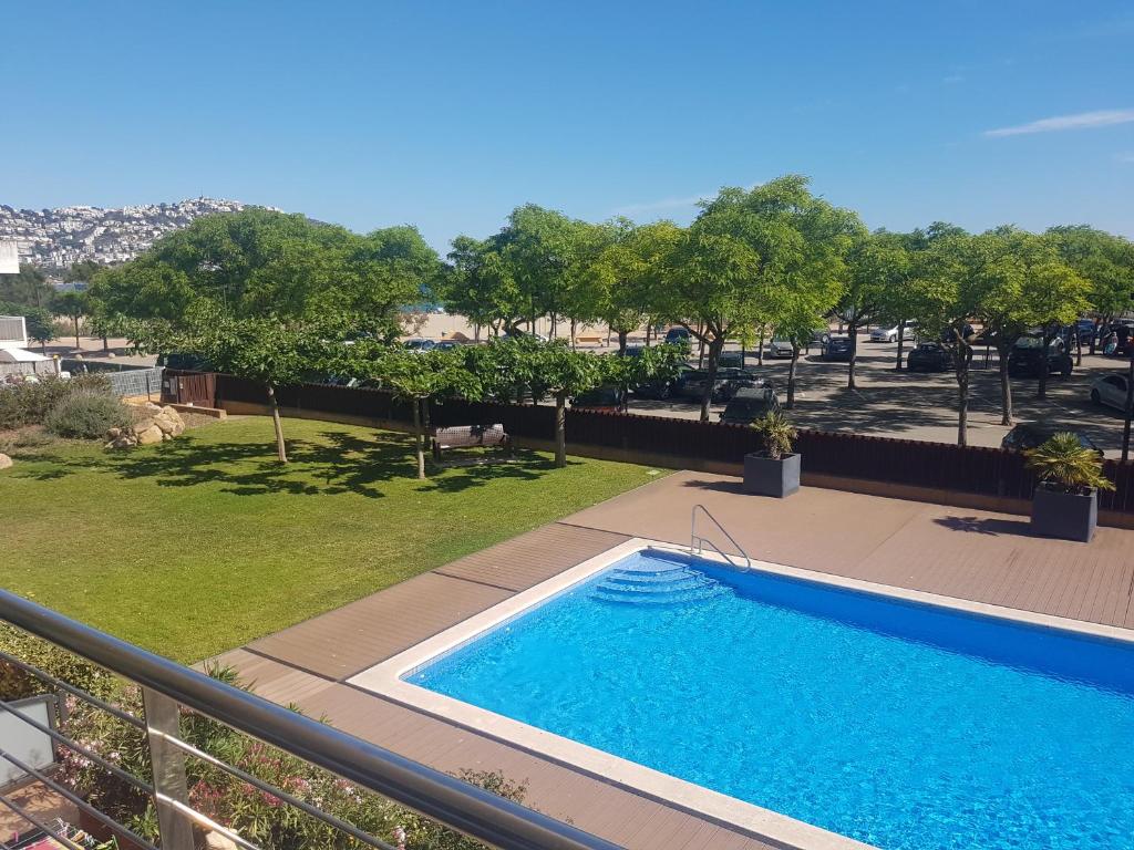 The swimming pool at or close to Beautiful apartment 75m2 with view at the beach, pool, parking